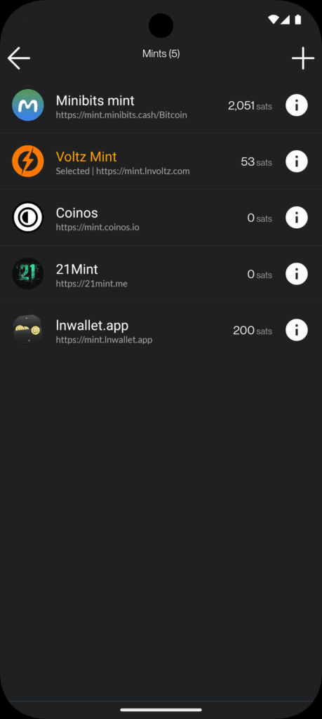 How Zeus is Redefining Bitcoin with Cashu Ecash Integration 3 Zeus Cashu mint selection.